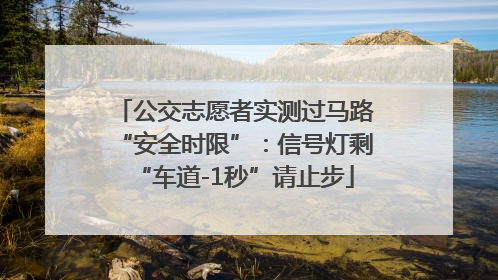 公交志愿者实测过马路“安全时限”：信号灯剩“车道-1秒”请止步