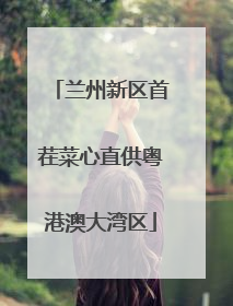 兰州新区首茬菜心直供粤港澳大湾区