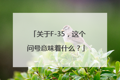 关于F-35，这个问号意味着什么？