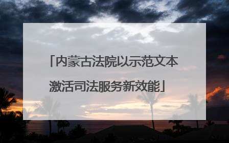 内蒙古法院以示范文本激活司法服务新效能