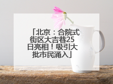 北京：合院式街区大吉巷25日亮相！吸引大批市民涌入