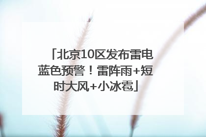 北京10区发布雷电蓝色预警！雷阵雨+短时大风+小冰雹