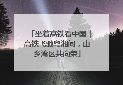 坐着高铁看中国｜高铁飞驰粤湘间，山乡湾区共向荣