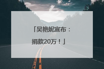 吴艳妮宣布：捐款20万！