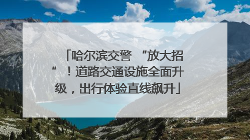 哈尔滨交警 “放大招”！道路交通设施全面升级，出行体验直线飙升