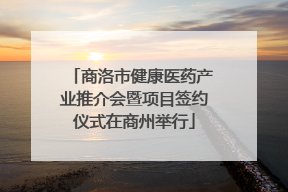 商洛市健康医药产业推介会暨项目签约仪式在商州举行