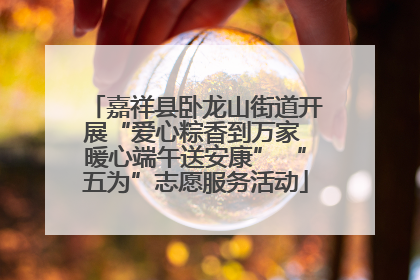 嘉祥县卧龙山街道开展“爱心粽香到万家 暖心端午送安康” “五为”志愿服务活动