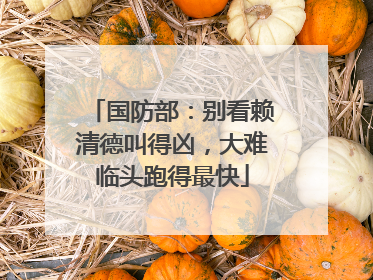 国防部：别看赖清德叫得凶，大难临头跑得最快