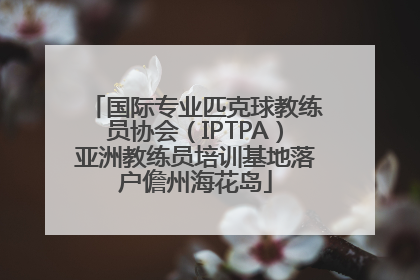 国际专业匹克球教练员协会（IPTPA）亚洲教练员培训基地落户儋州海花岛