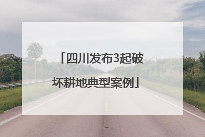 四川发布3起破坏耕地典型案例