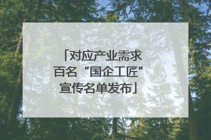 对应产业需求 百名“国企工匠”宣传名单发布