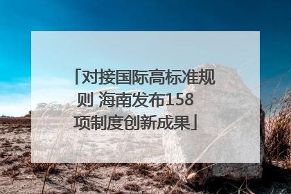 对接国际高标准规则 海南发布158项制度创新成果