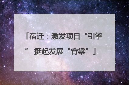 宿迁：激发项目“引擎” 挺起发展“脊梁”
