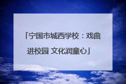 宁国市城西学校：戏曲进校园 文化润童心