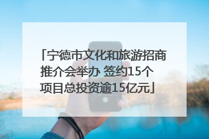宁德市文化和旅游招商推介会举办 签约15个项目总投资逾15亿元