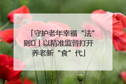 守护老年幸福“法”则⑮丨以精准监督打开养老新“食”代