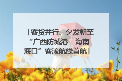 客货并行、夕发朝至 “广西防城港—海南海口”客滚航线首航