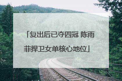复出后已夺四冠 陈雨菲捍卫女单核心地位