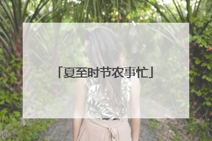 夏至时节农事忙