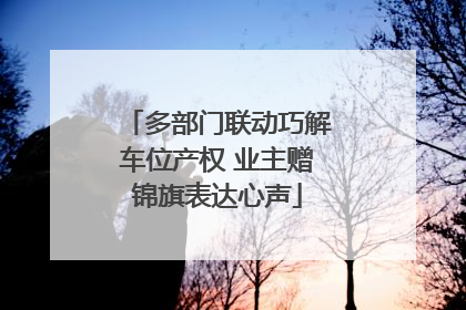 多部门联动巧解车位产权 业主赠锦旗表达心声