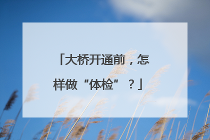 大桥开通前，怎样做“体检”？