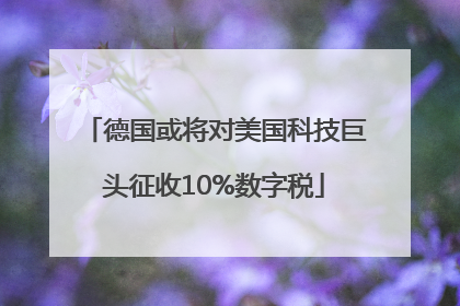 德国或将对美国科技巨头征收10%数字税