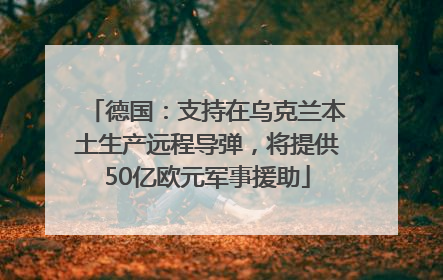德国：支持在乌克兰本土生产远程导弹，将提供50亿欧元军事援助