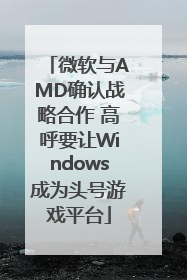 微软与AMD确认战略合作 高呼要让Windows成为头号游戏平台
