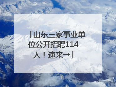 山东三家事业单位公开招聘114人！速来→