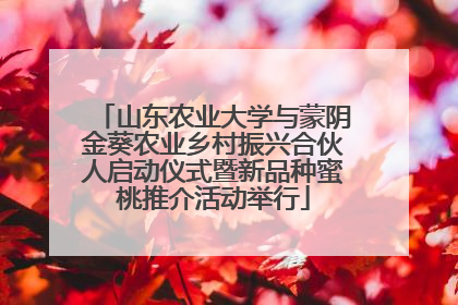山东农业大学与蒙阴金葵农业乡村振兴合伙人启动仪式暨新品种蜜桃推介活动举行