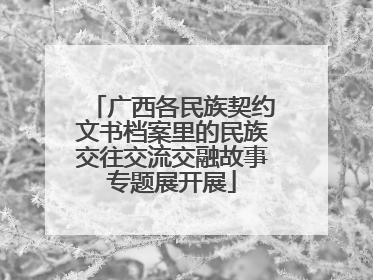广西各民族契约文书档案里的民族交往交流交融故事专题展开展
