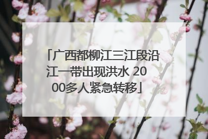 广西都柳江三江段沿江一带出现洪水 2000多人紧急转移