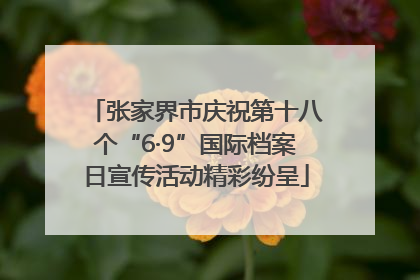 张家界市庆祝第十八个“6·9”国际档案日宣传活动精彩纷呈