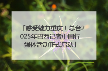 感受魅力重庆！总台2025年巴西记者中国行媒体活动正式启动