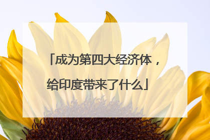 成为第四大经济体，给印度带来了什么