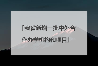 我省新增一批中外合作办学机构和项目