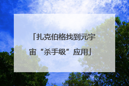 扎克伯格找到元宇宙“杀手级”应用