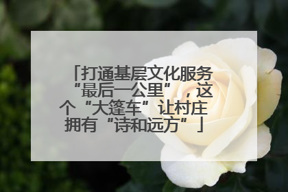 打通基层文化服务“最后一公里”，这个“大篷车”让村庄拥有“诗和远方”