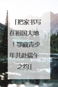 把家书写在祖国大地！鄂藏青少年共赴端午之约