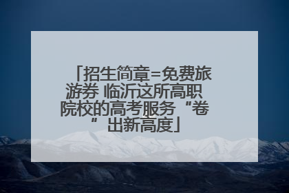 招生简章=免费旅游券 临沂这所高职院校的高考服务“卷”出新高度