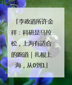 李政道所许金祥：科研是马拉松，上海有适合的跑道｜扎根上海，从0到1