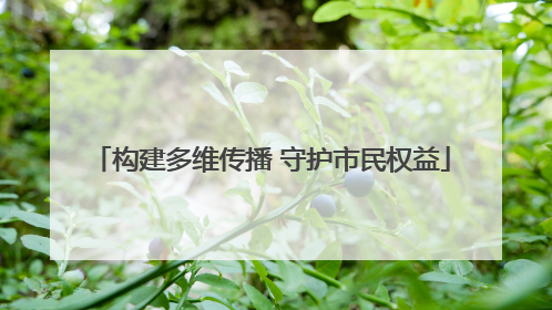 构建多维传播 守护市民权益