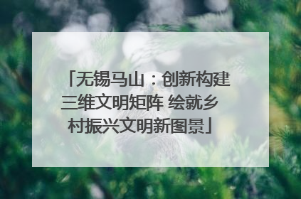 无锡马山：创新构建三维文明矩阵 绘就乡村振兴文明新图景