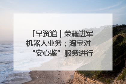 早资道｜荣耀进军机器人业务；淘宝对“安心鉴”服务进行逐步下线调整