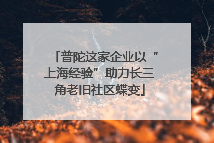 普陀这家企业以“上海经验”助力长三角老旧社区蝶变