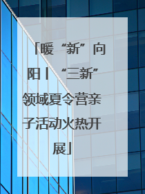 暖“新”向阳丨“三新”领域夏令营亲子活动火热开展