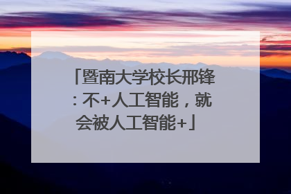 暨南大学校长邢锋：不+人工智能，就会被人工智能+