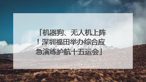 机器狗、无人机上阵！深圳福田举办综合应急演练护航十五运会