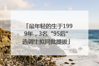 最年轻的生于1999年，3名“95后”选调生拟同批提拔