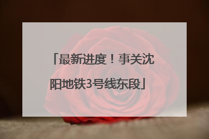 最新进度！事关沈阳地铁3号线东段